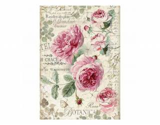 Dekupázs rizspapír A4 csom. - Botanikus angol rózsa