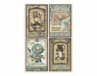 Dekupázs rizspapír A4 csom. - Fantasztikus utazás kártyák