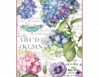 Dekupázs rizspapír A4 csom. - Hortenzia és kézírás