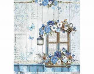 Dekupázs rizspapír A4 csom. - Kék világ ablak