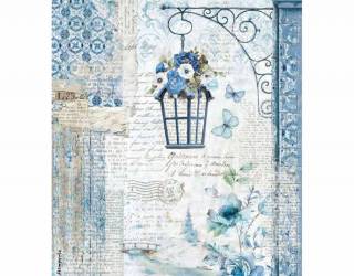 Dekupázs rizspapír A4 csom. - Kék világ lámpa