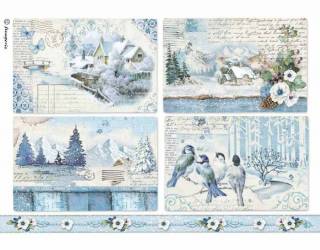 Dekupázs rizspapír A4 csom. - Kék világ tájkép