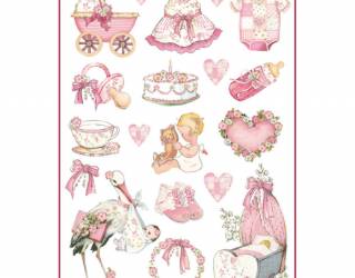 Dekupázs rizspapír A4 csom. - Kislányos dekoráció