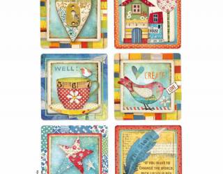 Dekupázs rizspapír A4 csom. - Patchwork kártyák