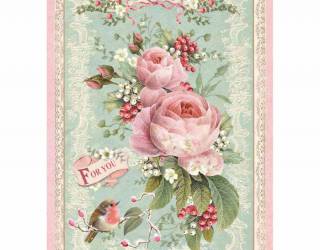 Dekupázs rizspapír A4 csom. - Pink karácsonyi csokor