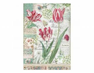 Dekupázs rizspapír A4 csom. - Piros tulipán