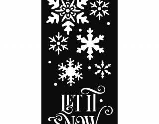 Stencil TD méret 12x25 cm/ 0,5 mm - Hópelyhek