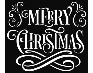 Stencil TD méret 18x18 cm/ 0,5 mm - Merry Christmas