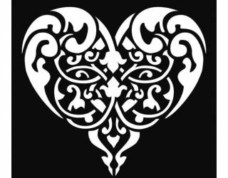 Stencil TD méret 18x18 cm/ 0,5 mm - Szív