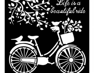 Stencil TD méret 18x18 cm/ 0,5 mm - Bicikli