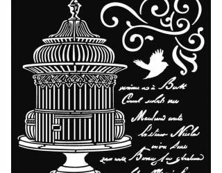 Stencil TD méret 18x18 cm/ 0,5 mm - Kis ketrec írással