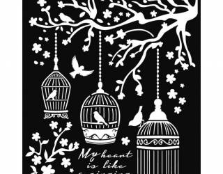 Stencil TD méret 20x25 cm/ 0,5 mm - Kis ketrecek