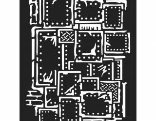 Vastag stencil 15x20 cm - Steampunk