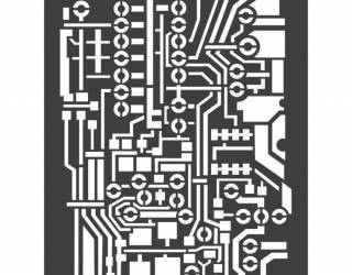 Vastag stencil 15x20 cm - Circuit board
