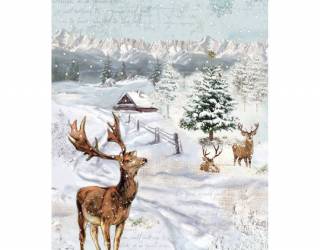 Dekupázs rizspapír A4 csom. - Landscape with Mooses