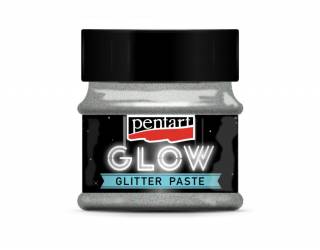 Glow glitter gél 50 ml ezüst