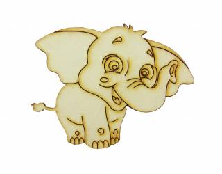 Fafigura elefánt 8 x 10 x 0.3 cm
